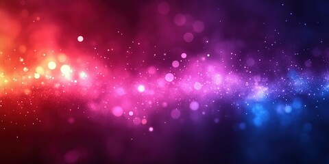 Fototapeta premium Abstract Colorful Glowing Background with Bokeh Lights and Sparkle Dust