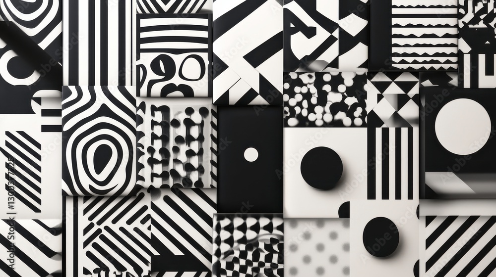 Poster abstract geometric patterns in high contrast design