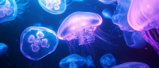 Mesmerizing jellyfish dance underwater wonderland nature deep sea close-up ethereal beauty