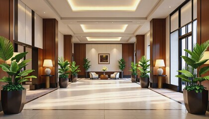 Fototapeta premium Artistic rendering of a high-class lobby interior with luxurious ambiance