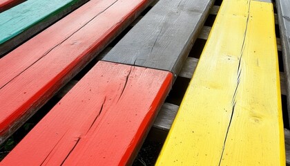 Colorful planks of painted wood for a background, texture, or surface