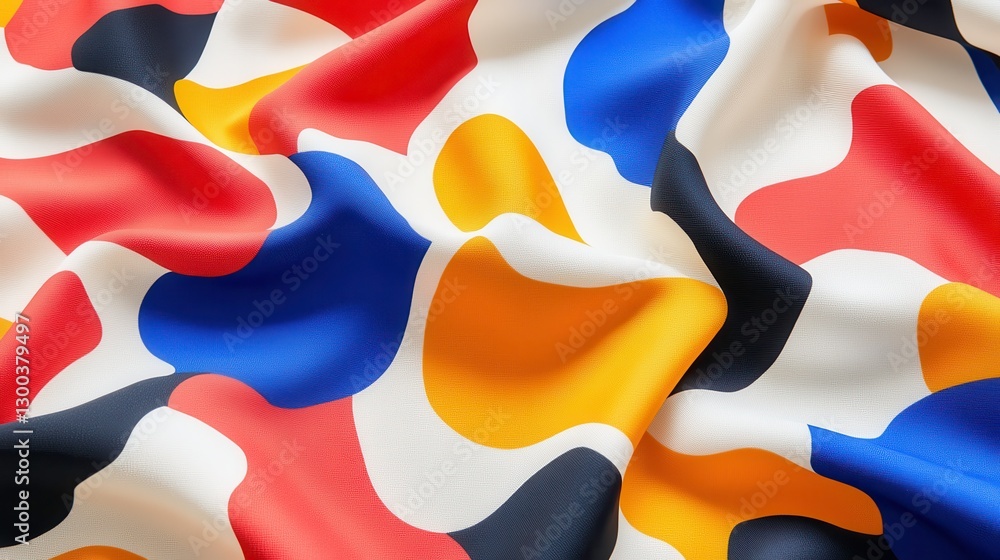 Poster bold textile patterns with vibrant colors on soft background