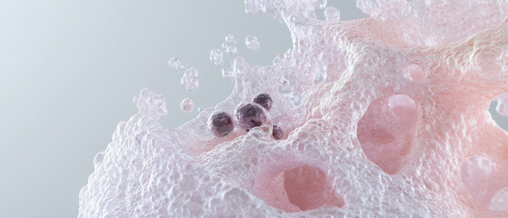 Fototapeta premium Dynamic Splash of Liquid with Bubbles