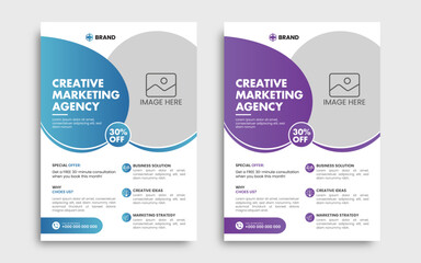 Fototapeta premium Creative Corporate & Business Flyer Template Design. Clean and fully Editable marketing Flyer Template.