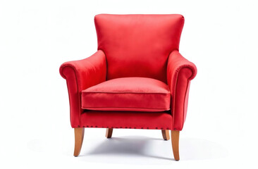 Large soft armchair isolated on white background, Santa chair 