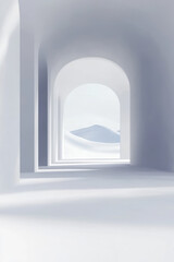 Fototapeta premium Abstract Architectural Tunnel with Arched Openings