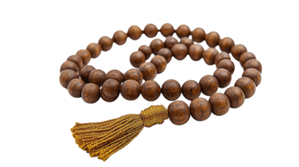 Luxury Wooden Mala Beads with Gold Tassel for Meditation and Mindfulness Practices