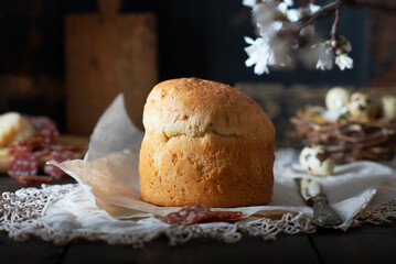 Torta al Formaggio or pizza di Pasqua traditional italian cake prepared for Easter Holidays.