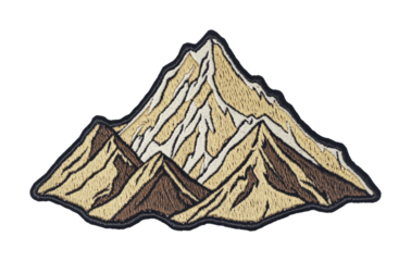 Mountain patch design showcasing majestic peaks and beautiful textures that evoke the spirit of adventure and exploration in outdoor activities, cut out