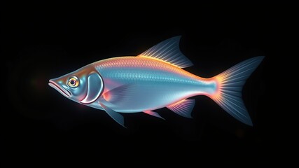 tropical fish isolated on black background