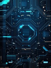 Fototapeta premium Transparent background, futuristic digital circuit overlay