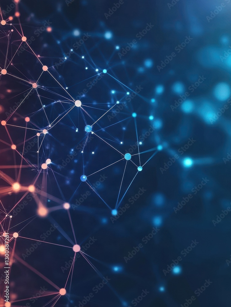 Poster geometric abstract background with dots and lines connecting molecules. digital technology backgroun