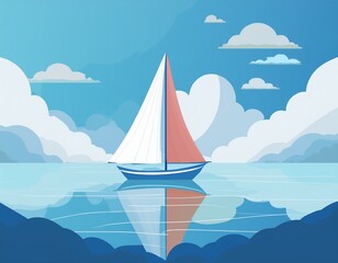 海に浮かんでいるヨット