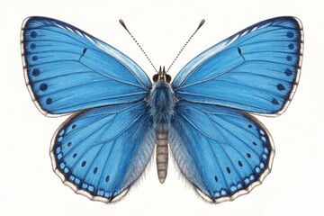 Obraz premium large blue butterfly isolated on white background