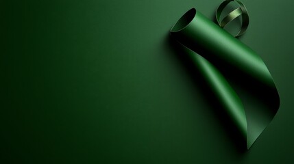 Elegant Evergreen Roll with Ribbon Loop Design for Celebratory Greetings and Festive Messages Backdrop