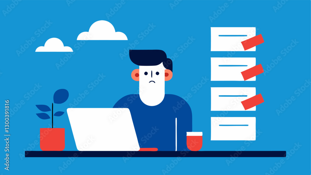 Poster todo list overload an exaggeratedly long todo list unfurling from a desk with the individual looking