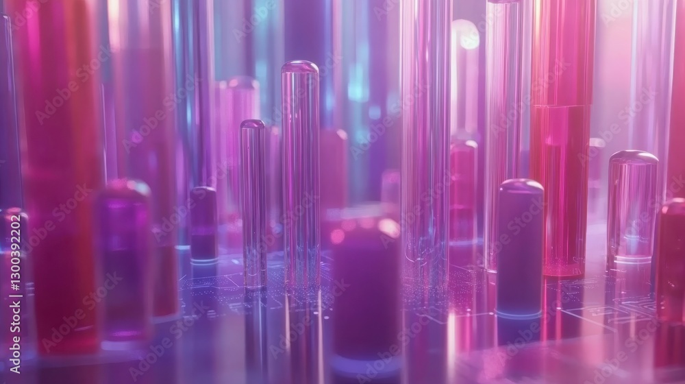 Poster futuristic circuitry visualized in 3d style