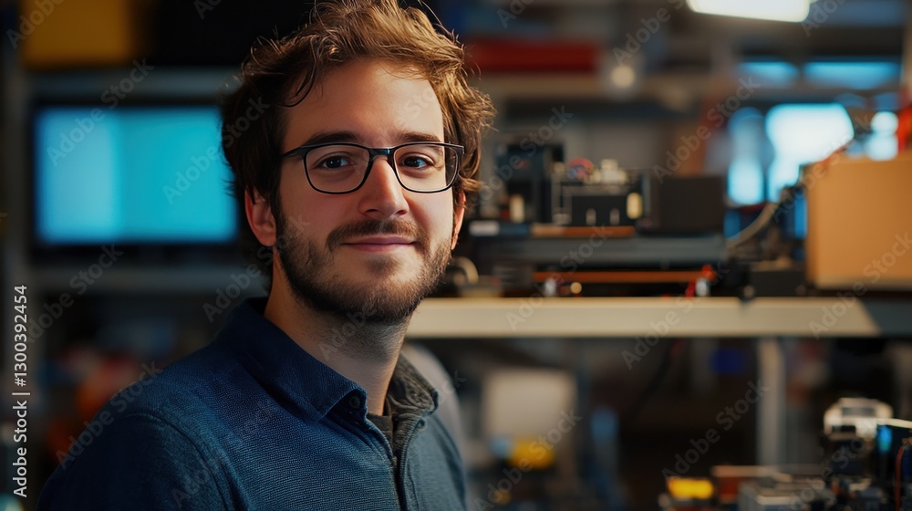 Poster a scientist designing self-repairing ai systems that optimize code without human intervention.