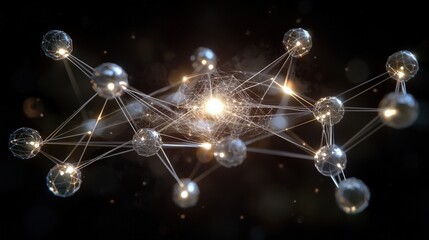 Digital - A glowing matrix of digital data flowing through a futuristic cyber network, symbolizing global connectivity.
