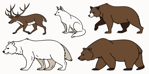 Fototapeta premium set of animals