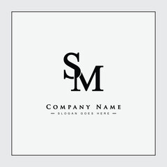 Abstract Letter SM Logo - Initial Monogram Template for Alphabet S and M