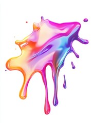 Naklejka premium Y2K Holographic melted metal shapes set isolated png. Bold colorful spilled liquid puddles