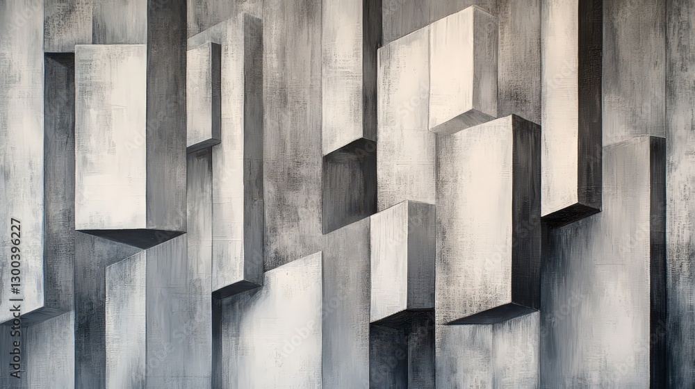 Fototapete thin, elongated rectangles arranged in an angular pattern, creating a modern, industrial look in mon