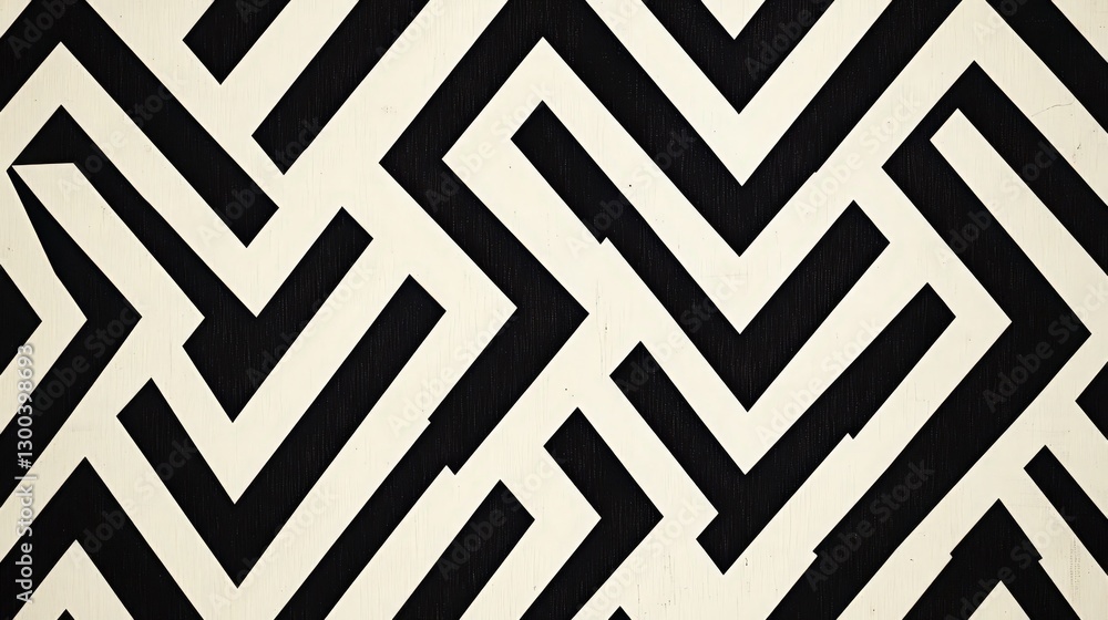 Poster a sharp, angular zig-zag pattern of triangles and lines, forming a visually striking design with bol