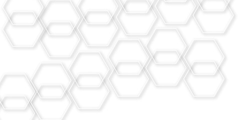 The geometric hexagon texture pattern design. The abstract hexagon design.3d render of honeycomb white background abstract wall decorative in the bath copy space, technology, data