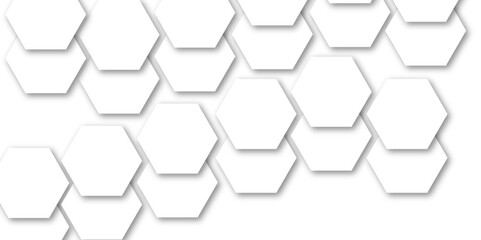 Abstract light grey and white hexagon 3d effect pattern with shadow seamless texture background. Use for book, poster, flyer, website vector illustration.