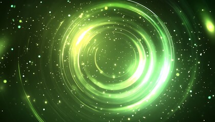 Green swirl bursts amid a starry space