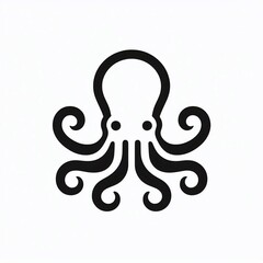 Simple line art illustration of an octopus.