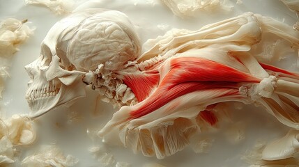 Transverse abdominis detail during vacuum, soft lighting, clean environment