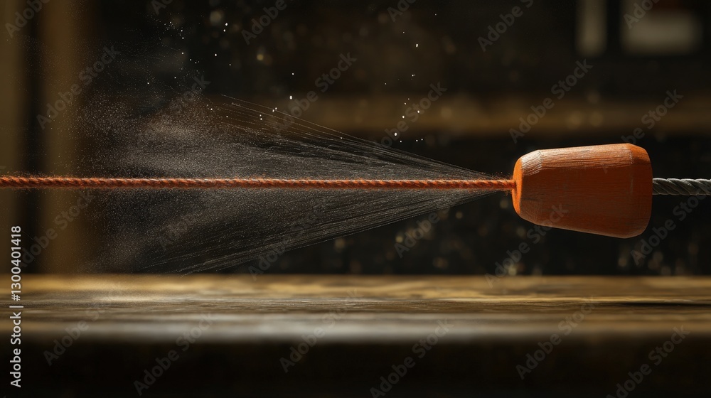 Poster a slingshot being drawn back, showing the stored force in the elastic material as potential energy, 