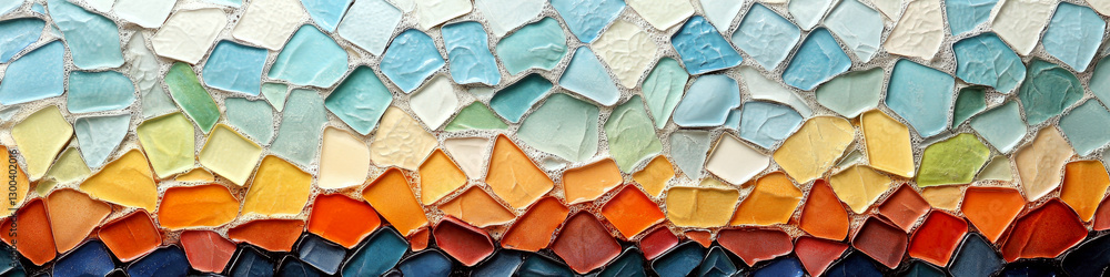 Poster mosaic tiles in various colors form a seamless pattern. concept of artistic design. for abstract art