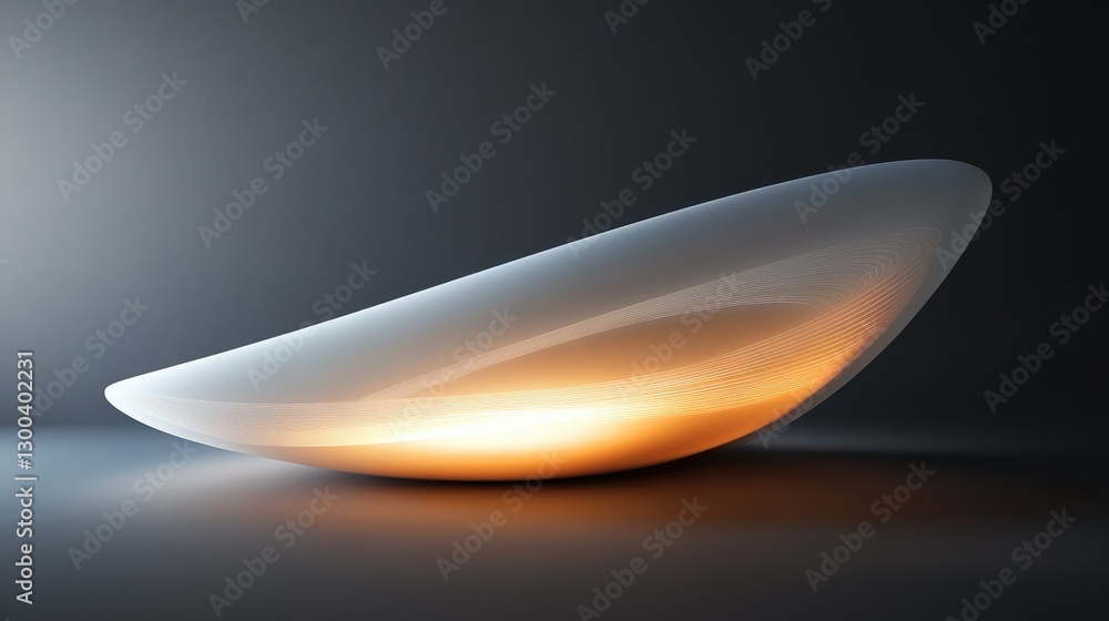 Poster a smooth, elliptical shape, glowing with soft gradients, creating an otherworldly effect as it shift