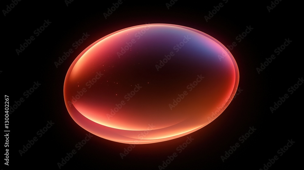 Poster a smooth, elliptical shape, glowing with soft gradients, creating an otherworldly effect as it shift