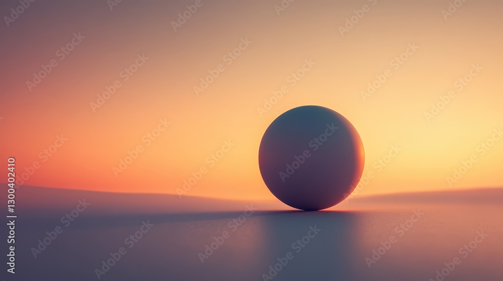 Poster a smooth, spherical shape floating against a soft gradient background, creating a serene and minimal