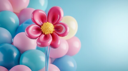 flower made of balloons background concept