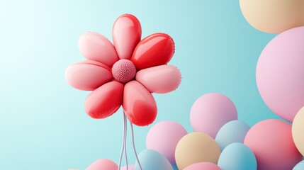 flower made of balloons background concept