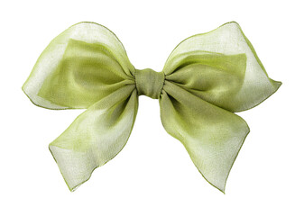Elegant green bow for crafts, decorations, or accessories during special events and celebrations, cut out