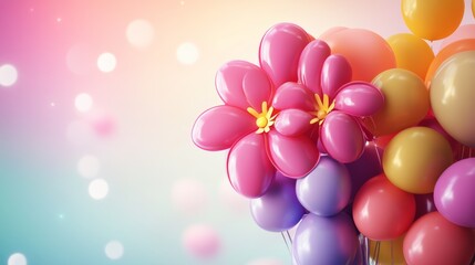 flower made of balloons background concept