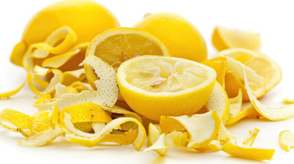 bunch of lemon slices and peel