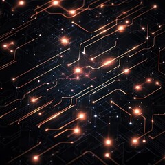 Obraz premium PNG Futuristic digital circuit network overlay effect, transparent background