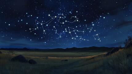 A starlit sky over a vast, open plain, where the stars shine so brightly that they seem almost within reach