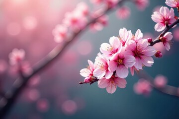 Cherry blossom branches with intricate details and subtle color gradations , flowers, colorful