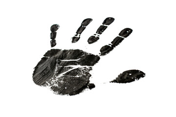 hand print on transparent  background