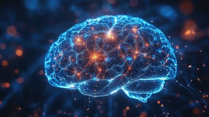 Fototapeta premium Neuroscientist exploring brain activity with futuristic technology