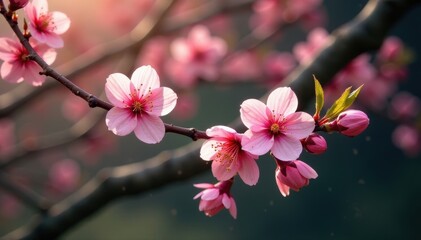 Delicate sakura blossoms on a ancient Chinese herbal medicine display, sakura, ornithology