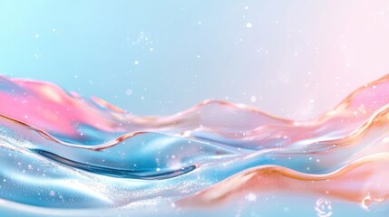 Gentle waves ripple in vibrant colors, capturing the hues of sunset against a tranquil ocean backdrop. The scene evokes a feeling of peace and serenity in nature